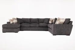 Oracle Tux Sofa Chaise Sectional In Envy Ebony, Left Facing, Down