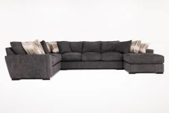 Oracle Tux Sofa Chaise Sectional In Envy Ebony, Left Facing, Down