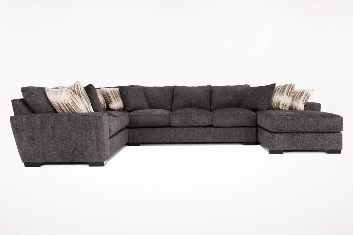 Oracle Tux Sofa Chaise Sectional In Envy Ebony, Left Facing, Down