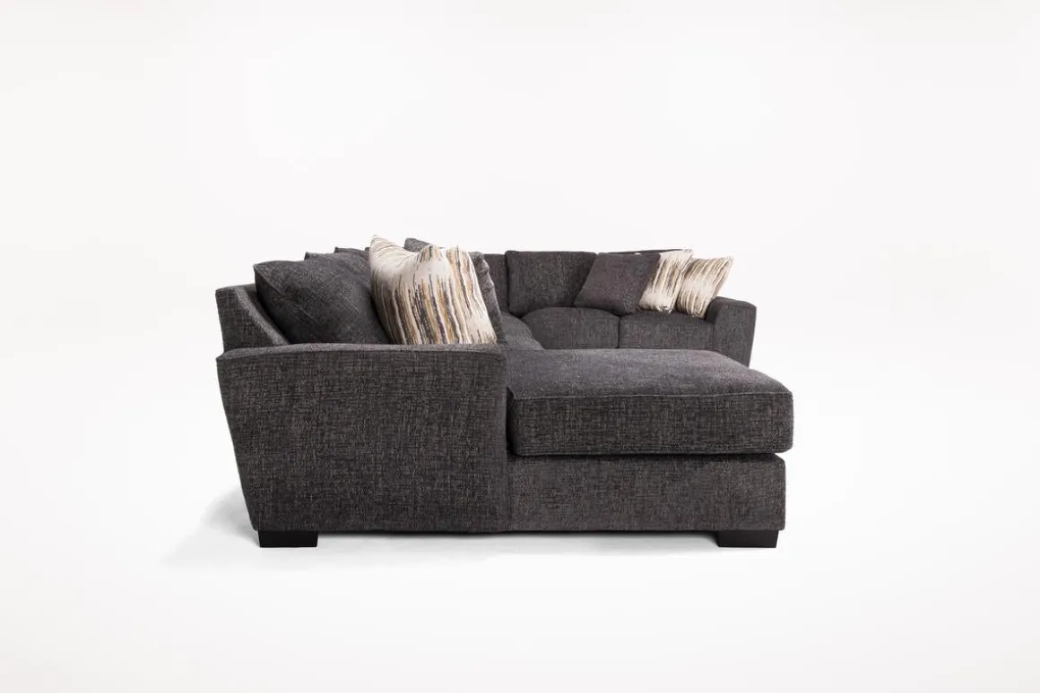 Oracle Tux Sofa Chaise Sectional In Envy Ebony, Left Facing, Down