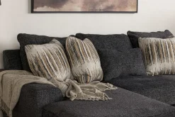 Oracle Tux Sofa Chaise Sectional In Envy Ebony, Left Facing, Down