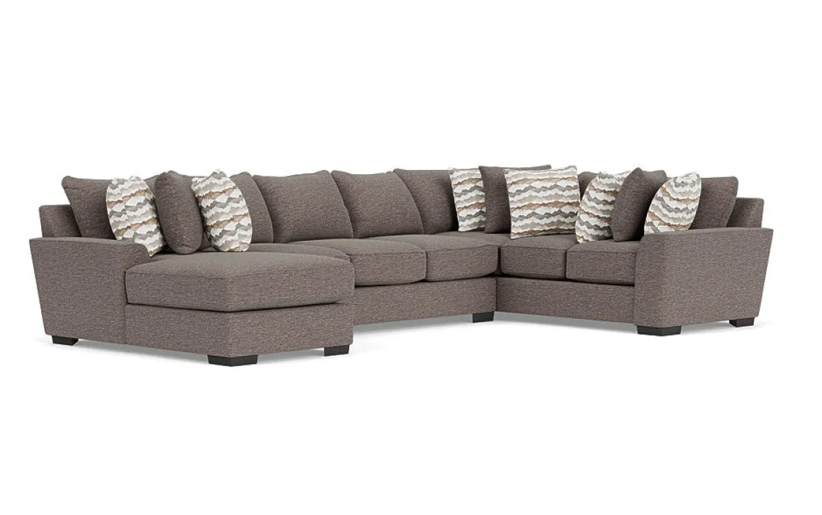 Oracle Tux Sofa Chaise Sectional In Envy Ebony, Left Facing, Down