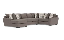 Oracle Tux Sofa Chaise Sectional In Envy Ebony, Left Facing, Down
