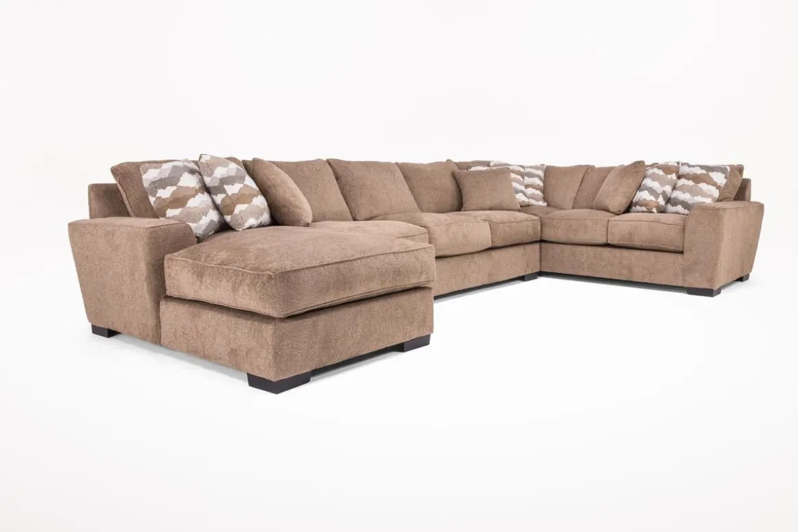 Oracle Tux Sofa Chaise Sectional In Envy Ebony, Left Facing, Down