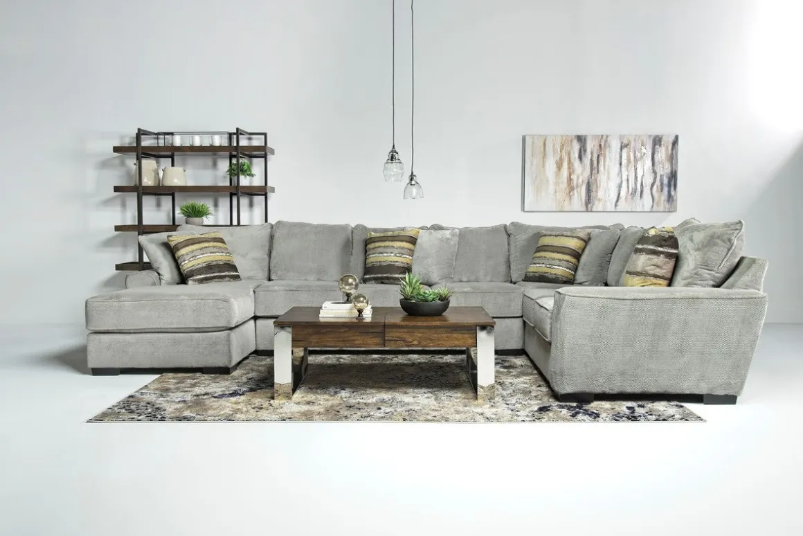 Oracle Tux Sofa Chaise Sectional In Envy Ebony, Left Facing, Down