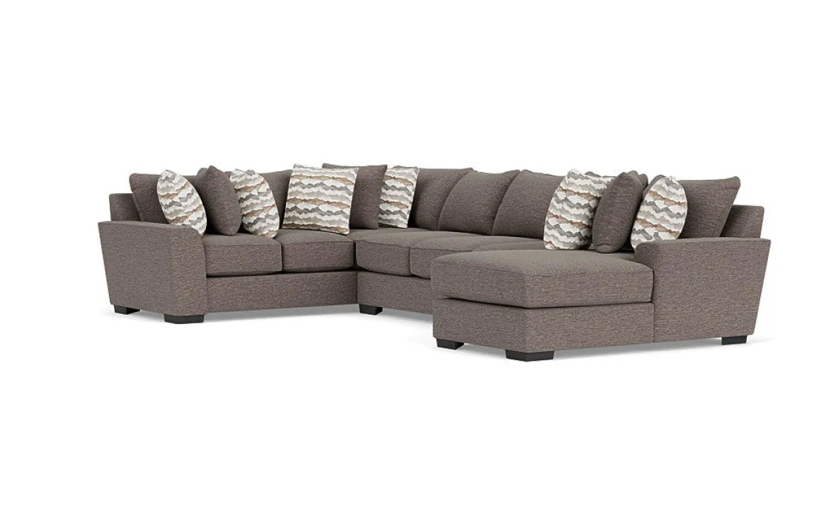 Oracle Tux Sofa Chaise Sectional In Envy Ebony, Left Facing, Down