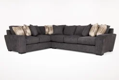 Oracle Tux Sofa Sectional In Envy Ebony, Left Facing, Down