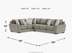 Oracle Tux Sofa Sectional, Left Facing, Down - Custom Order