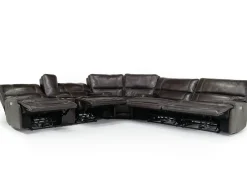 Oslo 3 Piece 3 Power Sectional In Dark Brown Leather
