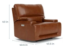 Oslo 3 Power Recliner In Brown Leather