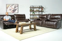Oslo 3 Power Recliner In Brown Leather
