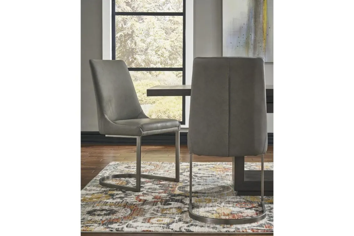 Oxford Arm Chair In Basalt Gray, Set Of 2