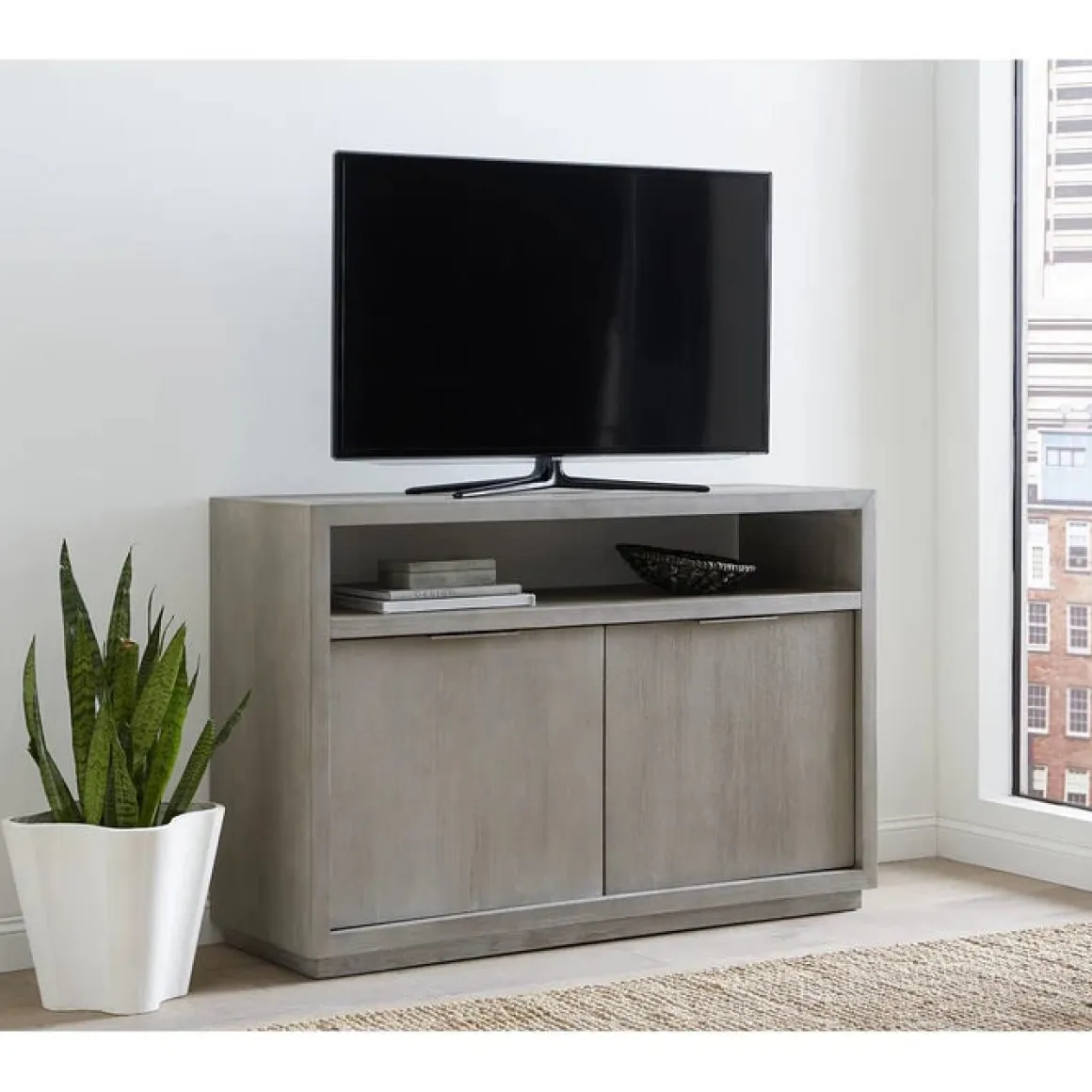 Oxford Media Console In Mineral, 74 Inch