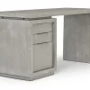 Oxford Office Desk W/ File Cabient In Mineral