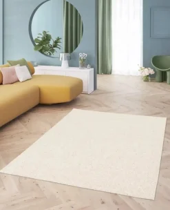Pablo Linea Rug In Ivory & Sand, 5’ X 7’