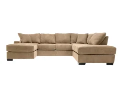 Paige Dual Chaise Sectional In Sherry Bark, Left Facing