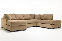 Paige Dual Chaise Sectional In Sherry Bark, Left Facing