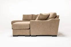 Paige Dual Chaise Sectional In Sherry Bark, Left Facing