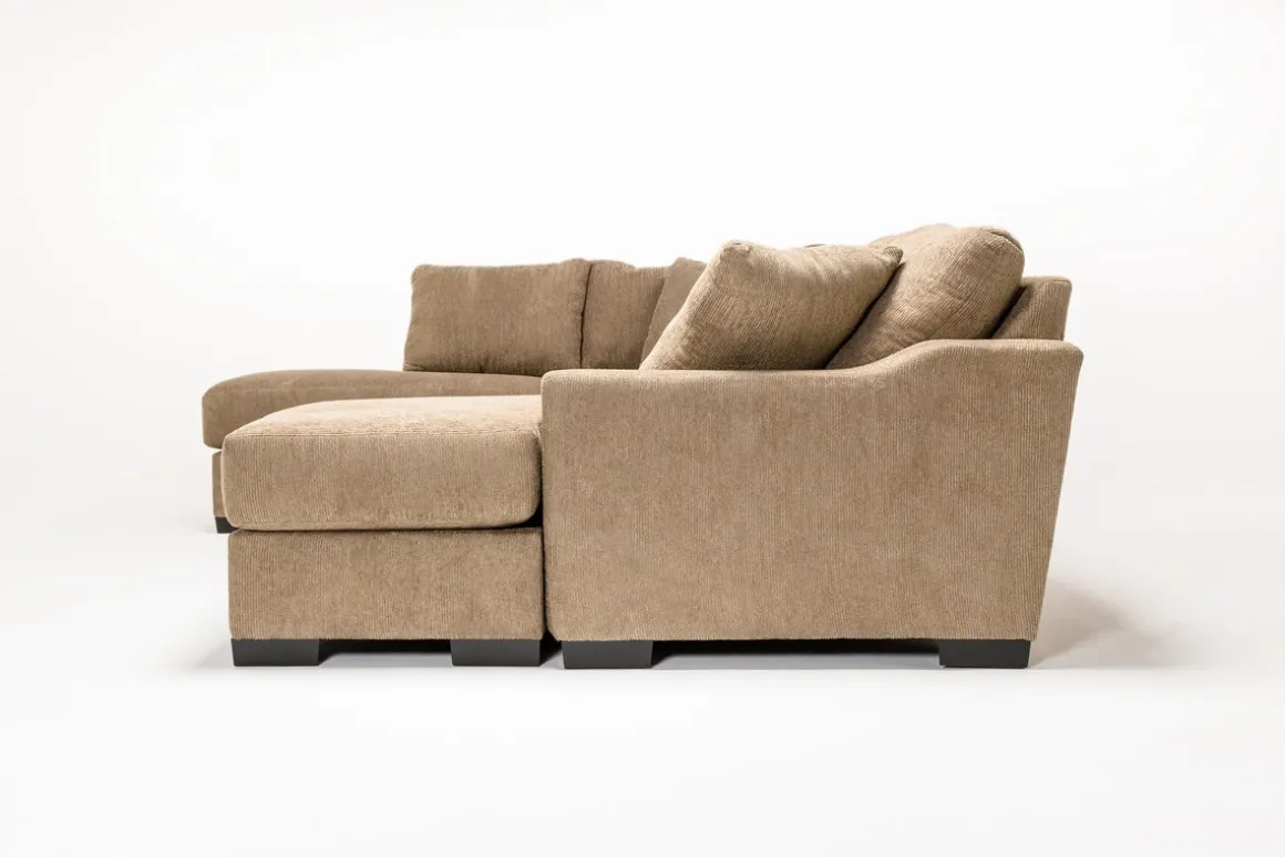 Paige Dual Chaise Sectional In Sherry Bark, Left Facing