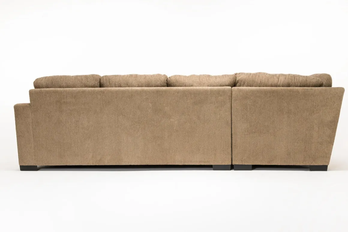 Paige Dual Chaise Sectional In Sherry Bark, Left Facing