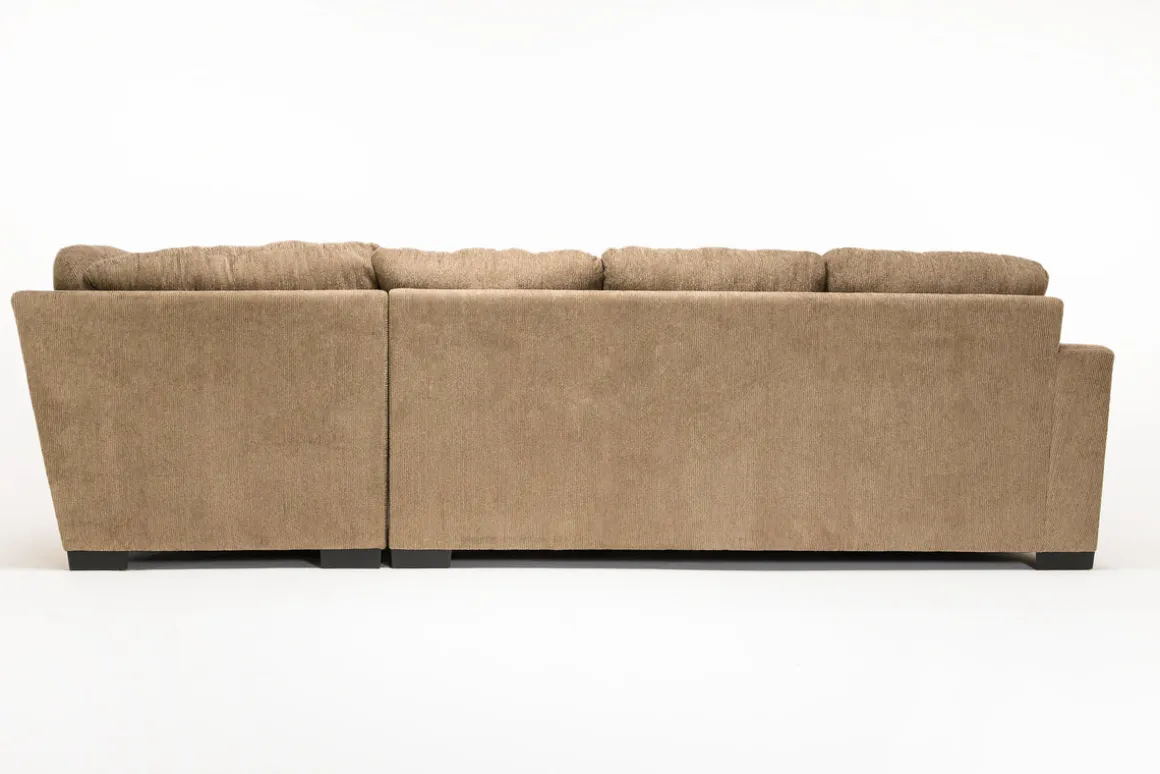 Paige Dual Chaise Sectional In Sherry Bark, Left Facing