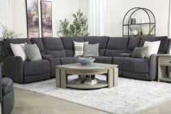 Palencia 7 Piece 3 Power Sectional In Trento Charcoal