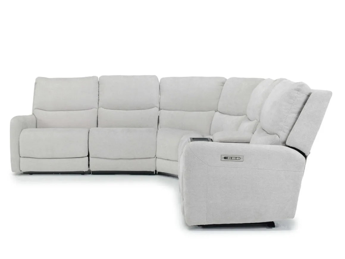 Palencia 6 Piece 3 Power Sectional In Trento Dove