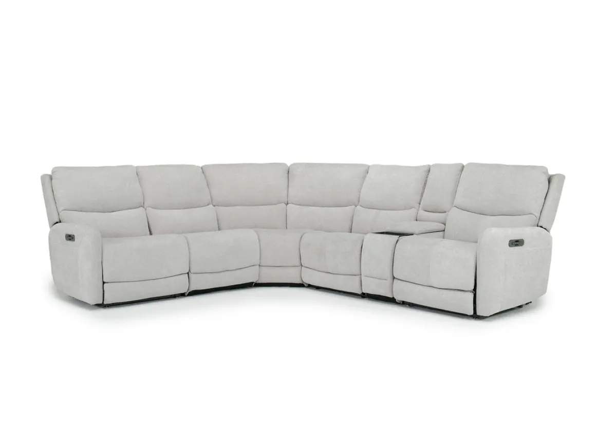 Palencia 6 Piece 3 Power Sectional In Trento Dove