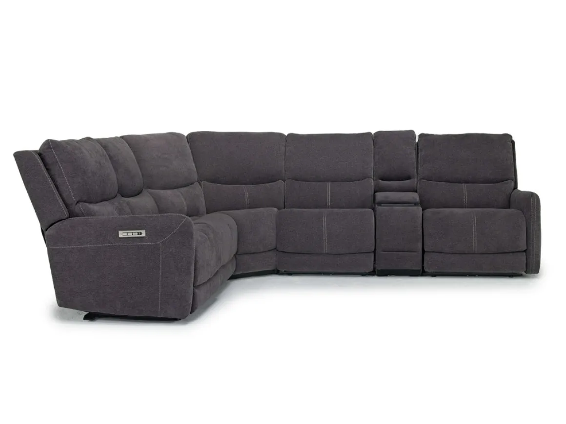 Palencia 6 Piece 3 Power Sectional In Trento Dove
