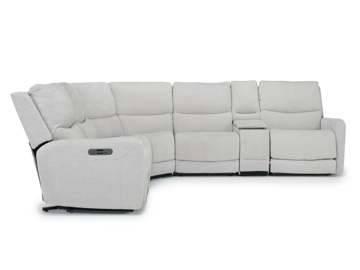 Palencia 6 Piece 3 Power Sectional In Trento Dove