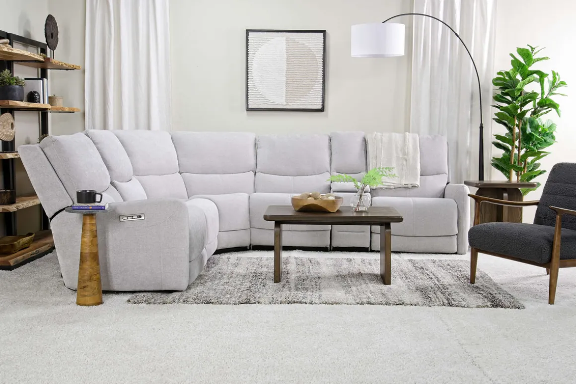 Palencia 6 Piece 3 Power Sectional In Trento Dove