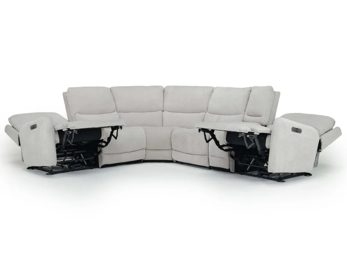 Palencia 6 Piece 3 Power Sectional In Trento Dove