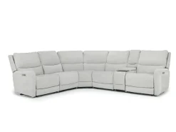 Palencia 6 Piece 3 Power Sectional W/ 3 Power Armless Recliner In Trento Dove
