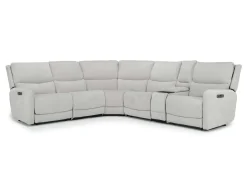 Palencia 6 Piece 3 Power Sectional W/ 3 Power Armless Recliner In Trento Dove