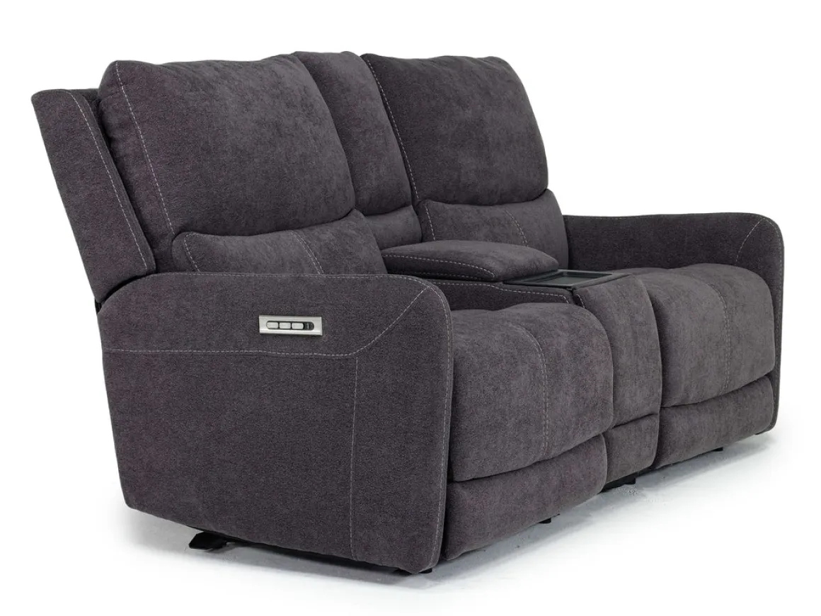 Palencia 3 Power Console Loveseat In Trento Charcoal
