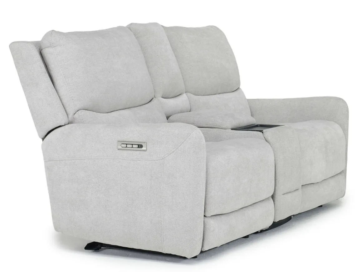 Palencia 3 Power Console Loveseat In Trento Charcoal