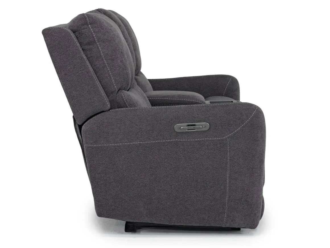 Palencia 3 Power Console Loveseat In Trento Charcoal