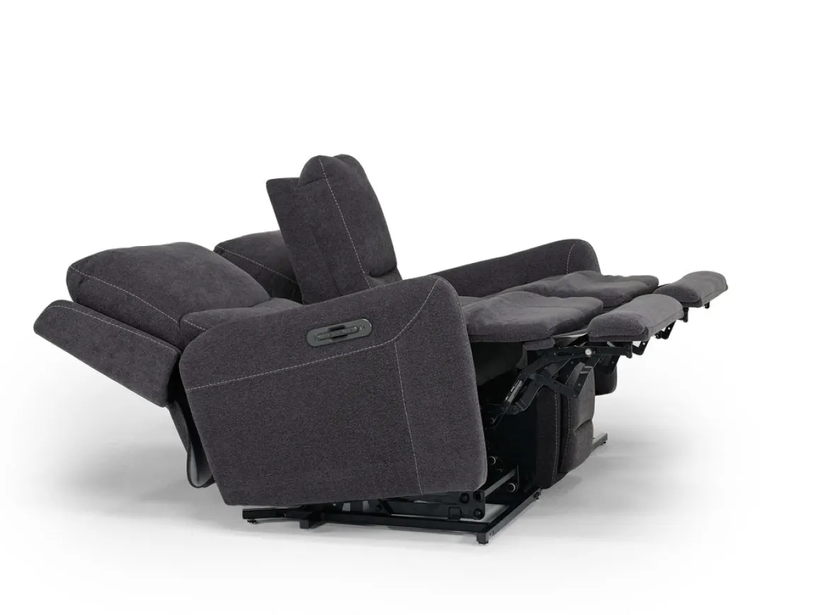 Palencia 3 Power Console Loveseat In Trento Charcoal