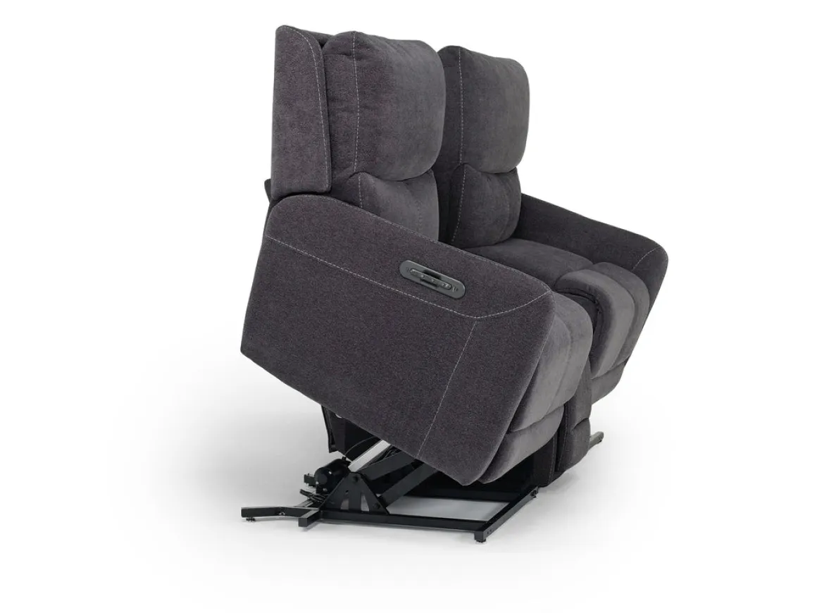 Palencia 3 Power Console Loveseat In Trento Charcoal