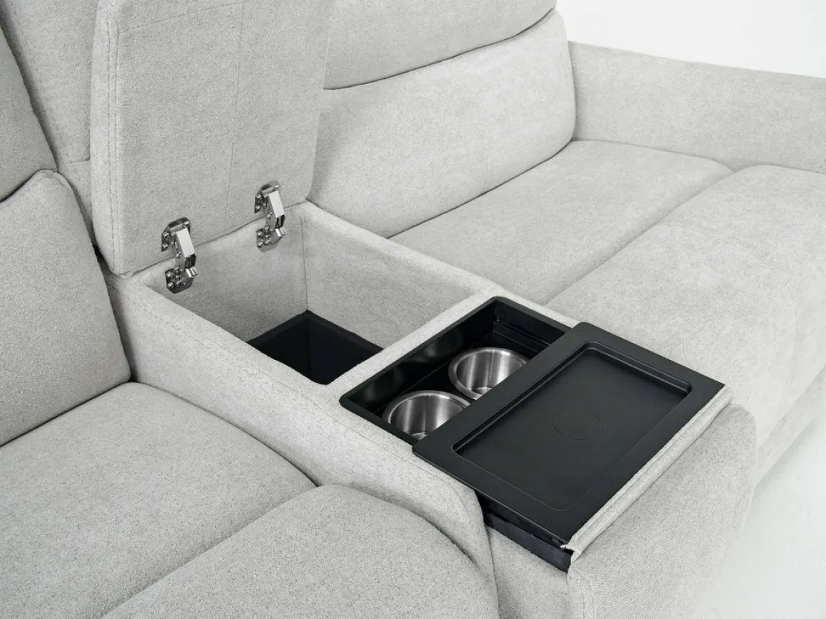 Palencia 3 Power Console Loveseat In Trento Charcoal