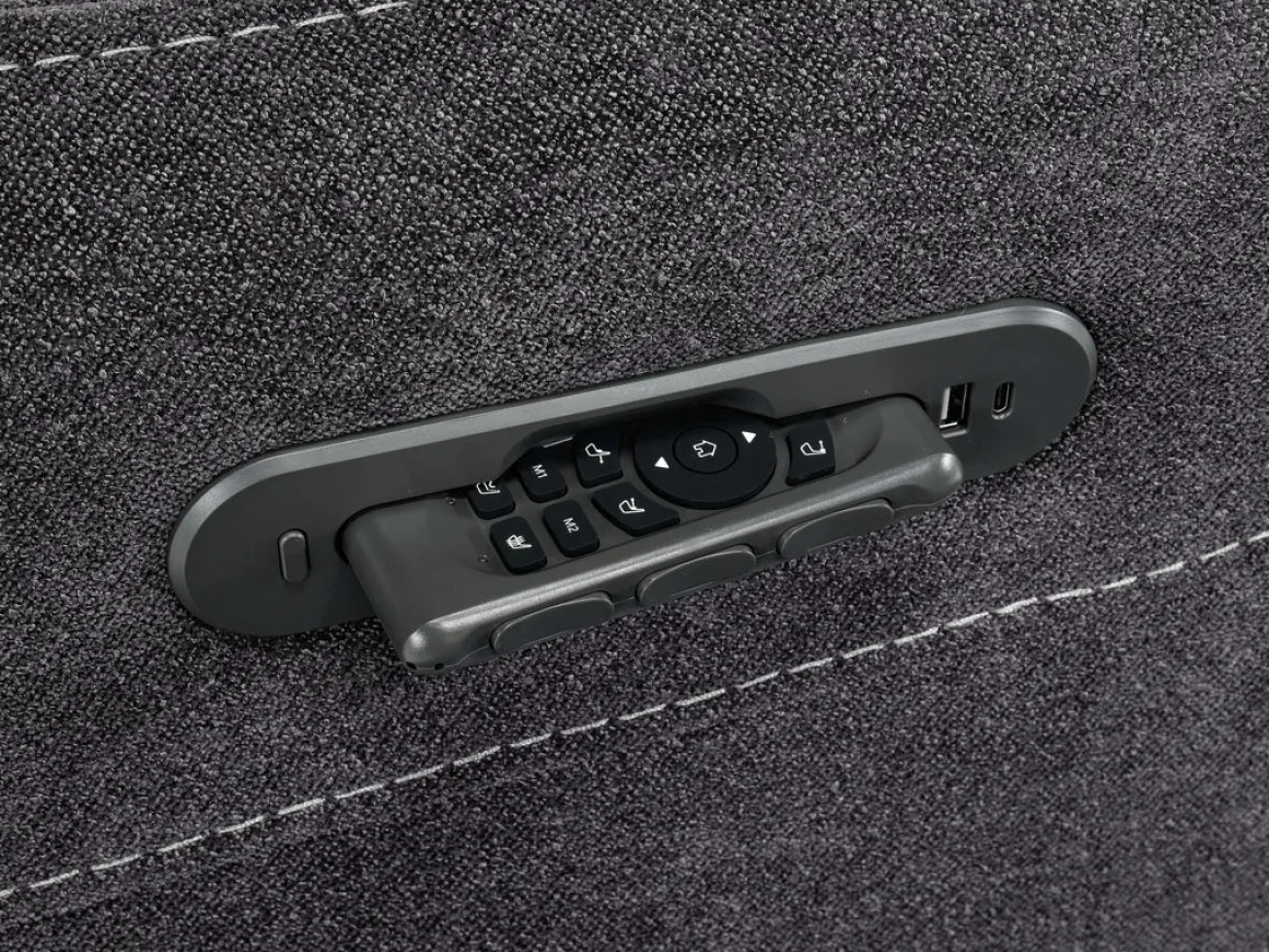 Palencia 3 Power Console Loveseat In Trento Charcoal