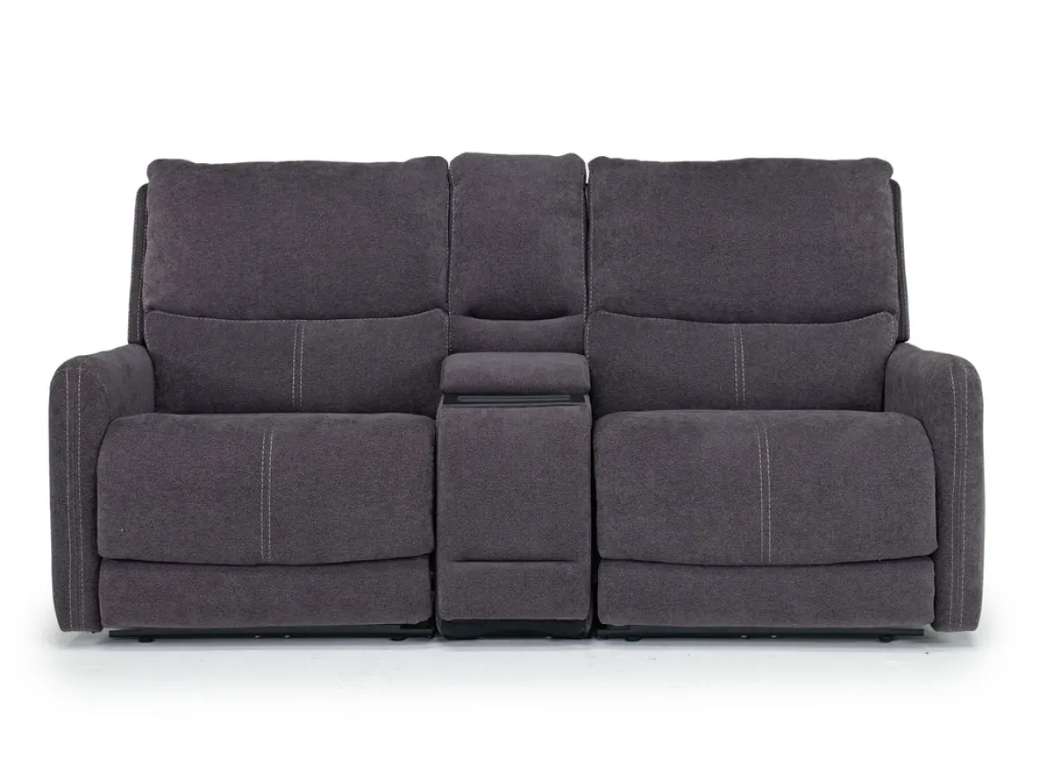 Palencia 3 Power Console Loveseat In Trento Charcoal