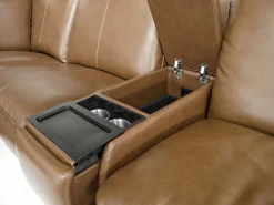 Paradise 6 Piece 2 Power Sectional In Chestnut Leather