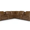 Paradise 7 Piece 2 Power Sectional W/ 2 Power Armless Recliner In Chestnut Leather