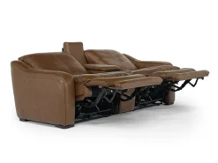 Paradise 2 Power Console Loveseat In Chestnut Leather