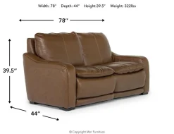 Paradise 2 Power Loveseat In Chestnut Leather