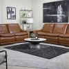 Paradise 2 Power Sofa & Loveseat In Chestnut Leather