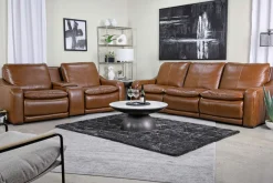 Paradise 2 Power Sofa In Chestnut Leather