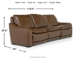 Paradise 2 Power Sofa In Chestnut Leather