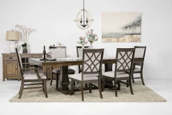 Phillipe Dining Table & 4 Side Chairs & 2 Arm Chairs In Cherry